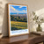 Brighton city view bordered print styled in Original angled oak-console; frame and props not included