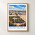 Kostroma city view bordered print styled in Front oak frame - corrected opening; frame and props not included