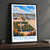 Kostroma city view bordered print styled in Black frame / charcoal wall; frame and props not included