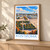 Kostroma city view bordered print styled in Light oak-console; frame and props not included