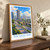 Tin Shui Wai city view bordered print styled in Original angled oak-console; frame and props not included
