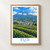 Fuji city view bordered print styled in Front oak frame - corrected opening; frame and props not included