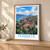 Ternate city view bordered print styled in Light oak-console; frame and props not included