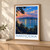 Nakhodka city view bordered print styled in Light oak-console; frame and props not included