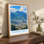 Grenoble city view bordered print styled in Original angled oak-console; frame and props not included