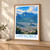 Grenoble city view bordered print styled in Light oak-console; frame and props not included