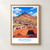 Potosí city view bordered print styled in Front oak frame - corrected opening; frame and props not included