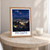 Petapa city view bordered print styled in Oak frame / bedside table; frame and props not included