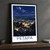 Petapa city view bordered print styled in Black frame / charcoal wall; frame and props not included