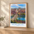Würzburg city view bordered print styled in Light oak-console; frame and props not included