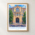 Charlottenburg city view bordered print styled in Front oak frame - corrected opening; frame and props not included