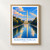 Lincoln Memorial from the reflecting pool bordered print styled in Front oak frame - corrected opening; frame and props not included