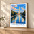 Lincoln Memorial from the reflecting pool bordered print styled in Light oak-console; frame and props not included