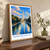 Lincoln Memorial from the reflecting pool bordered print styled in Original angled oak-console; frame and props not included