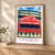 Chicago Wrigley Field entrance marquee bordered print styled in Light oak-console; frame and props not included