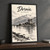 Eilean Donan Castle from the mainland full-bleed print styled in Black frame / charcoal wall; frame and props not included