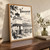 Stanley Park Brockton Point Lighthouse full-bleed print styled in Original angled oak-console; frame and props not included