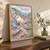 Staithes harbour and Beck full-bleed print styled in Original angled oak-console; frame and props not included