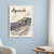 Martha's Vineyard Gay Head cliffs full-bleed print styled in White frame / blue sitting room; frame and props not included