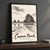Cannon Beach Haystack Rock full-bleed print styled in Black frame / charcoal wall; frame and props not included
