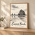 Cannon Beach Haystack Rock full-bleed print styled in Light oak-console; frame and props not included