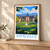 Asheville Biltmore House front lawn bordered print styled in Light oak-console; frame and props not included