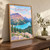 Peyto Lake from Bow Summit full-bleed print styled in Original angled oak-console; frame and props not included