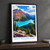 Peyto Lake from Bow Summit bordered print styled in Black frame / charcoal wall; frame and props not included