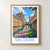 Salts Mill across the Leeds Liverpool Canal bordered print styled in Front oak frame - corrected opening; frame and props not included