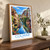 Colmar Petite Venise canal bordered print styled in Original angled oak-console; frame and props not included