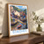 Staithes harbour and Beck bordered print styled in Original angled oak-console; frame and props not included
