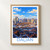 Dalian city view bordered print styled in Front oak frame - corrected opening; frame and props not included