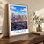 Dalian city view bordered print styled in Original angled oak-console; frame and props not included