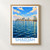 Sharjah city view bordered print styled in Front oak frame - corrected opening; frame and props not included