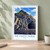 Reynisfjara basalt columns from the beach bordered print styled in White frame / sage wall; frame and props not included