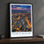 Porto Alegre city view bordered print styled in Black frame / charcoal wall; frame and props not included