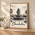 Charleston Pineapple Fountain full-bleed print styled in Light oak-console; frame and props not included