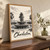 Charleston Pineapple Fountain full-bleed print styled in Original angled oak-console; frame and props not included