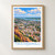 Tiruchirappalli city view bordered print styled in Front oak frame - corrected opening; frame and props not included