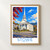 Stowe Community Church village view bordered print styled in Front oak frame - corrected opening; frame and props not included