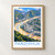 Panzhihua city view bordered print styled in Front oak frame - corrected opening; frame and props not included