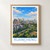 Xuancheng city view bordered print styled in Front oak frame - corrected opening; frame and props not included