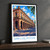 San Luis Potosí city view bordered print styled in Black frame / charcoal wall; frame and props not included