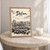 Dalian city view full-bleed print styled in Oak frame / bedside table; frame and props not included
