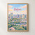 Dalian city view full-bleed print styled in Front oak frame - corrected opening; frame and props not included