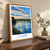 Cuiabá city view bordered print styled in Original angled oak-console; frame and props not included