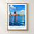 Gothenburg city view bordered print styled in Front oak frame - corrected opening; frame and props not included