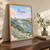 Pune city view full-bleed print styled in Original angled oak-console; frame and props not included