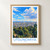 Utsunomiya city view bordered print styled in Front oak frame - corrected opening; frame and props not included