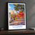 Ujjain city view bordered print styled in Black frame / charcoal wall; frame and props not included